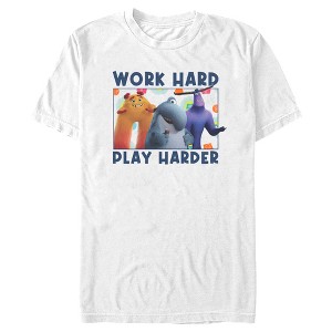 Men's Monsters at Work Work Hard Play Harder T-Shirt - 1 of 4