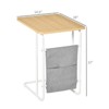 FONTOI Wood End Table with a Retractable Side Bag for Bedroom Living Room Hallway, C-shaped End Tables, Brown, 14.5"*22"*19" - 3 of 4