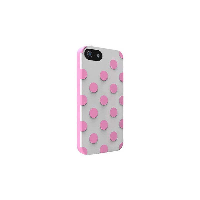 Technocel Dual Protection Case for iPhone 5, 5S, SE - Polka Dots White/Pink, 1 of 4