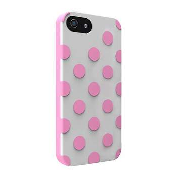 Technocel Dual Protection Case for iPhone 5, 5S, SE - Polka Dots White/Pink