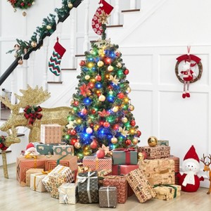 Yaheetech 4.5Ft/6Ft/7.5Ft/9Ft Pre-lit Spruce Artificial Christmas Tree with LED Lights - 1 of 4