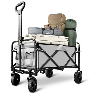 Bestier Collapsible Wagon Carts, Utility Beach Wagon for Outdoor Garden with Adjustable 90° Handle, 65L Heavy-Duty Folding Wagon 180lbs Capacity - 1 of 4