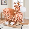 Mshliw Kids Plush Rocking Horse Giraffe Ride-On Toy with Music, Safety Belt, Soft Seat & Wooden Base, for Toddlers 18 Months and Up, Halloween gift - 2 of 4