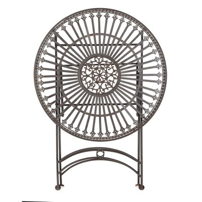 Belen Black Rust Iron Outdoor Bistro Set with Round Table