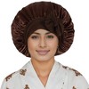 Anna-Kaci Silk Bonnet for Sleeping Satin Lined Hair Bonnet with Long Tie Band for Women Curly Hair - 2 of 4