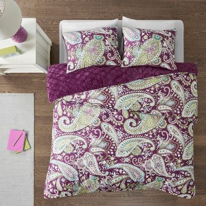 Purple Kayla Reversible Comforter Mini Set (Twin)
