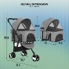 FDW Pet Stroller 3-in1 Multifunction Dog Stroller with All-Terrain Tires Extra-Large Storage Basket Adjustable Canopy for Small to Medium Dogs Cats - 2 of 4