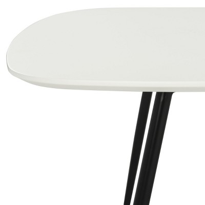 Transitional Bi-Level Oval Coffee Table in White and Grey
