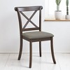 Mid-Century Modern 5-Piece Round Dining Table Set, Rubber Wood Kitchen Table with 4 Upholstered Cross-Back Chairs for Small Spaces or Dining Room - 4 of 4