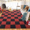 Washable Christmas Rug for Living Room Non-Slip Checkered Floor Mats - 2 of 4