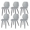 Set of 6 Upholstered Dining Chairs with Metal Legs, Modern Leather Kitchen Chairs for Dining Room, Restaurant, or Living Room-Panipeachy - 4 of 4