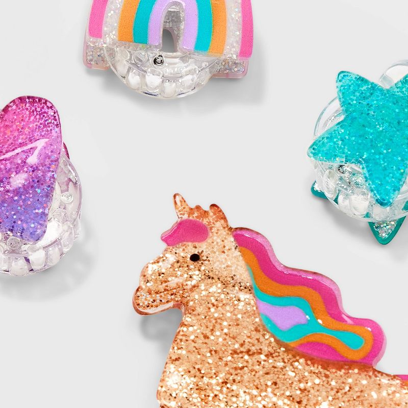 Girls&#39; 4pk Unicorn and Icon Claw Clips - Cat &#38; Jack&#8482;, 4 of 5