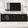 68.9'' Modern Minimalist TV Stand for TVs up to 75 Inches, Entertainment Center Media Console Cabinet w/Adjustable Shelves for Living Room, Black - 2 of 4