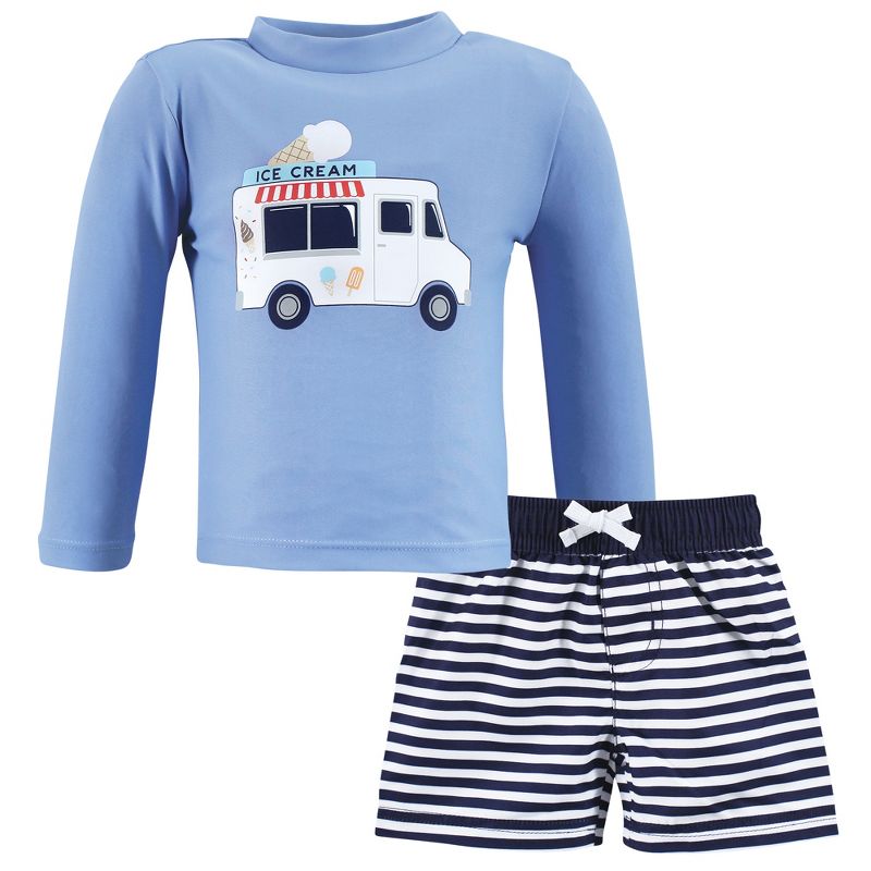 Hudson Baby Boys Swim Rashguard Set, Ice Cream Truck, 1 of 5