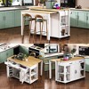 Whisen 47" Kitchen Island with Extendable Dining Table, Rubber Wood Veneer Kitchen Table with Storage Rack and Power Outlet - 3 of 4