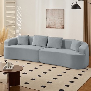 Mjkone 112" Curved Modular Sectional Sofa in Chenille Fabric Modern Minimalist Design Compressed No Assembly Required - 1 of 4