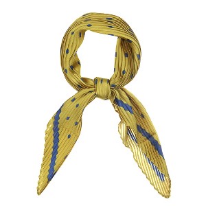 Allegra K Women's Polka Dot Pleated Neck Scarf Rhombus Handkerchief 40x18 inches(LxW) 1 Pc - 1 of 4