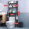 Over The Toilet Shelf, Metal Floor-Standing Toilet Storage, with Removable Towel Hooks&Paper Holder, for Bathroom, Restroom, Laundry - 2 of 4
