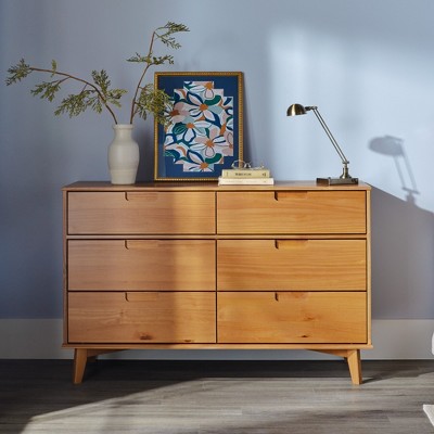 Saracina Home Mid Century Modern Groove Wood 6 Drawer Dresser, 5 of 10