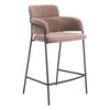 HomeRoots Set of Two 26" Brown and Black Faux Shearling and Steel Counter Height Bar Chairs - 4 of 4