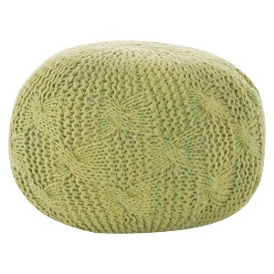 Deon Pouf Ottoman - Lime - Christopher Knight Home, Green
