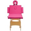 vidaXL Foldable Massage Table 4 Zones Wood Pink - 2 of 4