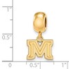 Black Bow Jewelry 14k Yellow Gold Plated Sterling Silver Montana State Bobcats NCAA Bead Charm - 2 of 3