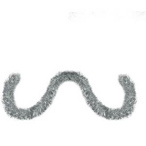 Northlight 50' x 4" Unlit Shiny Silver 6-Ply Foil Tinsel Christmas Garland - 1 of 3
