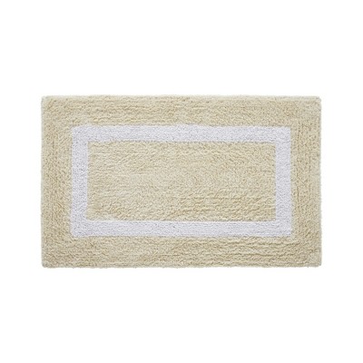 Hotel Bath Rug 100% Premium Cotton Tufted Two Tone Reversible Bathroom Rug, Soft & Water Absorbent, Machine Washable Bath Mat