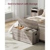 VASAGLE Storage Chest, Storage Trunk with 2 Safety Hinges, Storage Bench, Shoe Bench, Farmhouse Style, 15.7 x 39.4 x 18.1 Inches, Heather Greige - 3 of 4