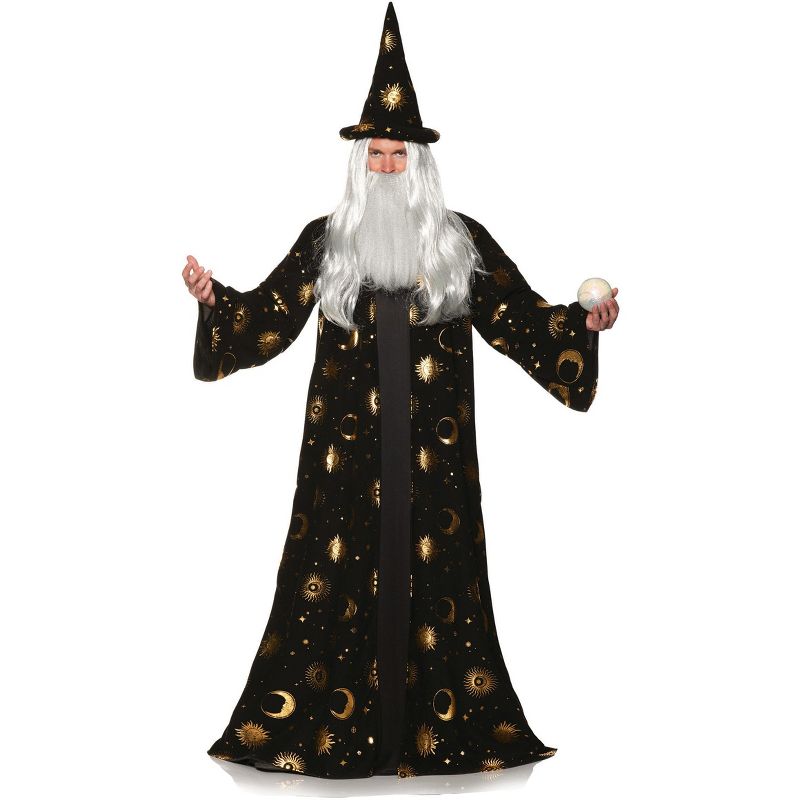 Celestial Wizard Robe -Black Adult Costume, 1 of 2