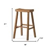 HomeRoots 31" Natural Solid Wood Backless Bar Height Bar Chair - 3 of 4