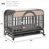 FURNIinspire Pet Crates And Houses Heavy Duty Dog Crate Pet Cage With Removable Trays And Wheels, Furniture Style Pet Crate, Gray, 30"*46"*39" - 3 of 4