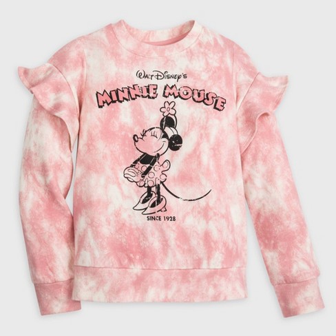 Girls' Disney Minnie Mouse Pullover Sweatshirt - Pink 3 - Disney Store