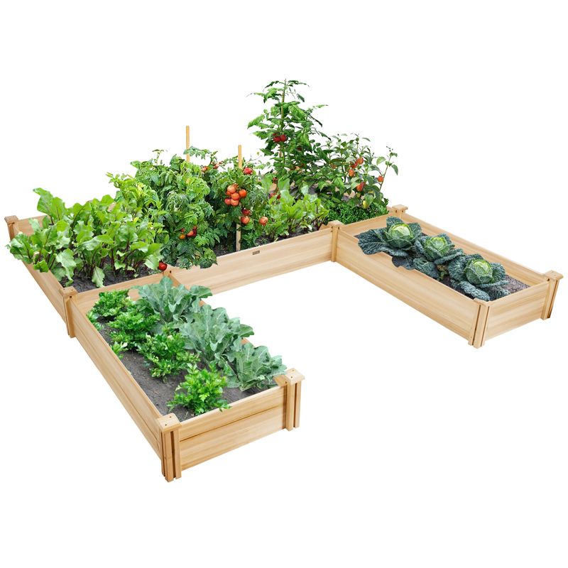 Tangkula Elevated Garden Bed U-shaped Wooden Planters Flexible Combination Suitable for Vegetable Flower Herb, 5 of 8