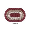 Alpine Collection Burgundy Stripe 100% Polypropylene Durable & Stain Resistant Double Sided Reversible Indoor Area Utility Oval Rug - 2 of 4