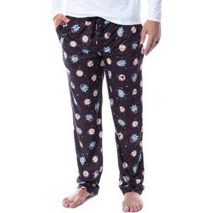 Seven Times Six Rick and Morty Mens' Face Expressions Toss Print Pajama Sleep Lounge Pants Black - 1 of 4