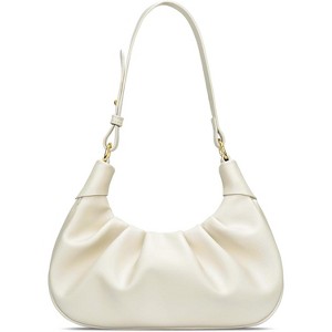 Crescent Handbag Ruched Purse Underarm Bag Detachable Gold Chain Crossbody Bag - 1 of 4