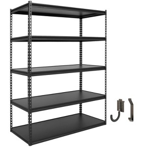 Atlas Shelving 5-Tier 48"x24"x72" 3250lbs Steel Boltless Shelving with Laminate Deck Dark Gray: Adjustable, Rust-Resistant - 1 of 4