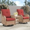 POCASSY Wicker Swivel Rocking Chairs, Oversized Rocker Patio Chairs Set Rattan Glider Chairs for Outdoor Porch Deck Backyard - 2 of 4