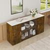 Storage Sideboard, Accent Cabinet, Wooden Side Cabinet, With Glass Doors, Sideboard Buffet Server Cabinet For Living Room - 2 of 4
