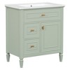 TIRAMISUBEST 30" Bathroom Vanity with Ceramic Sink Top, Freestanding Bathroom Vanity Cabinet with 1 Flip Drawer and 2 Drawers, Adjustable Shelf, - 4 of 4