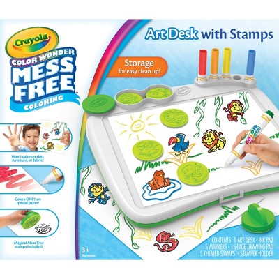 crayola art desk with stamps