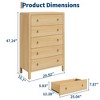 Curved Drawer Dresser for Bedroom, Modern Chest of Drawers with Metal Ring Handles, Wooden Storage Cabinet for Closet, Living Room - 2 of 4