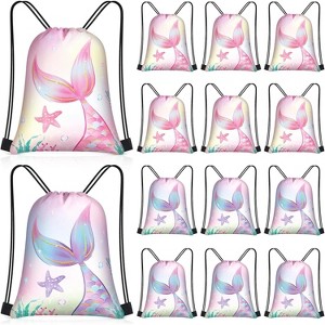 Sport Drawstring Bags Bulk, Waterproof Backpacks for Team Sports, Beach, Party Favors & Gym Use, Multi-Pack - 1 of 4