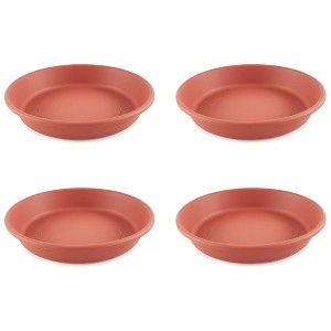HC Companies Classic Plastic 17.63 Inch Round Plant Flower Pot Planter Deep Saucer Drip Tray for 20 Inch Flower Pots, Terracotta (4 Pack) - 1 of 4