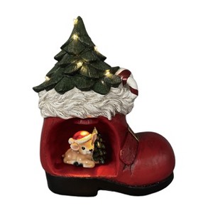 Transpac Light Up Spotted Deer Figurine in Boot Decorative Object for Christmas Indoor Use Battery Operated Gift - 1 of 1