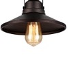 Chloe Lighting Mycroft Industrial-Style 1 Light Rubbed Bronze Semi-Flush Ceiling Fixture 9" Shade - 3 of 4