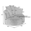 Dolonm Compressible Corduroy Round Chair with Padded Backrest,for Living Room, Office, and Apartment (No Swivel) - 2 of 4