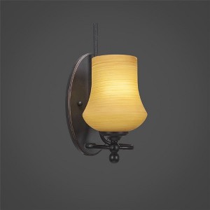 Toltec Lighting Capri 1 - Light Sconce in  Dark Granite with 5.5" Zilo Cayenne Linen  Shade - 1 of 1